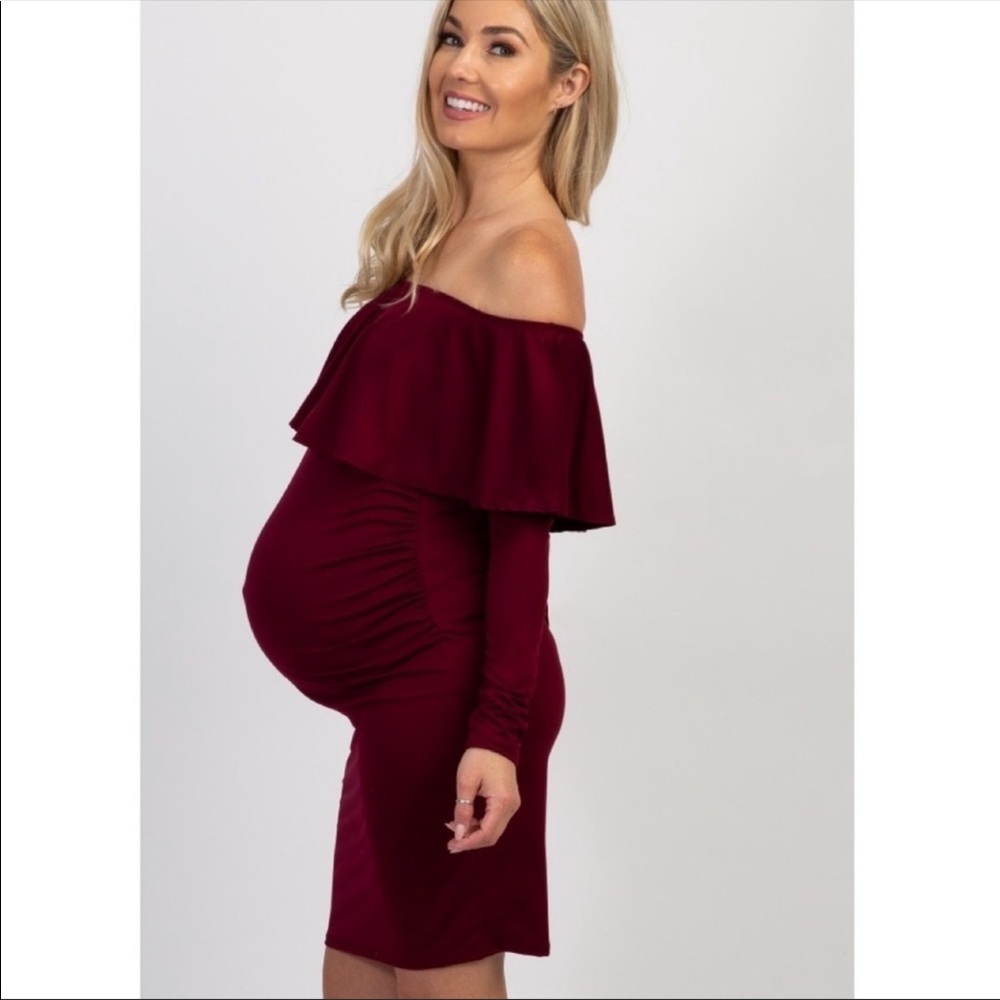 Pinkblush Off the shoulder LS body-con dress